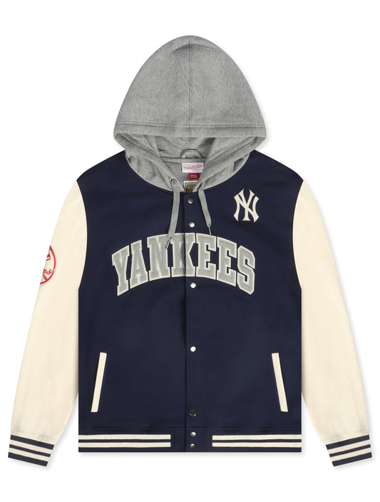 Mitchell & Ness Yankees Courtside Fleece Jacket - Navy