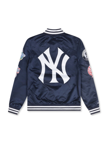 Mitchell & Ness Court Double Clutch Satin Jacket - Navy