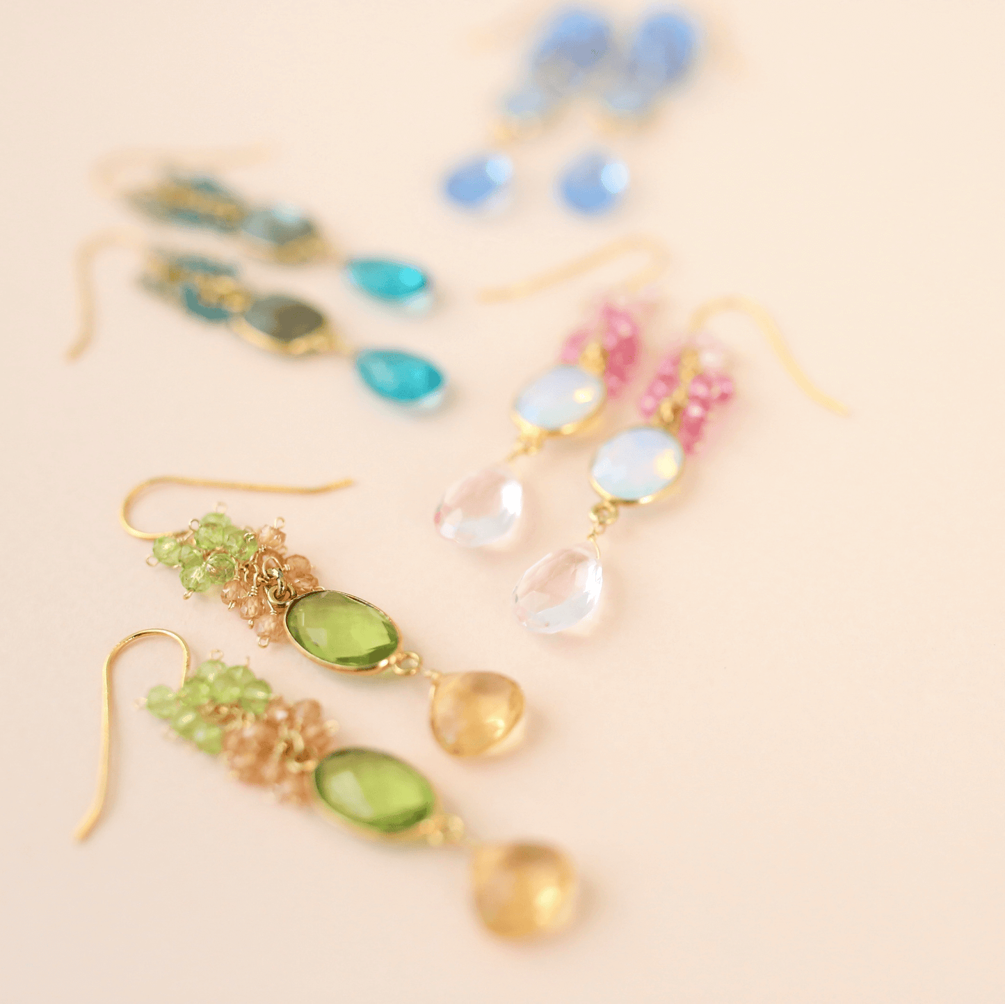 Bezel Cluster Earrings