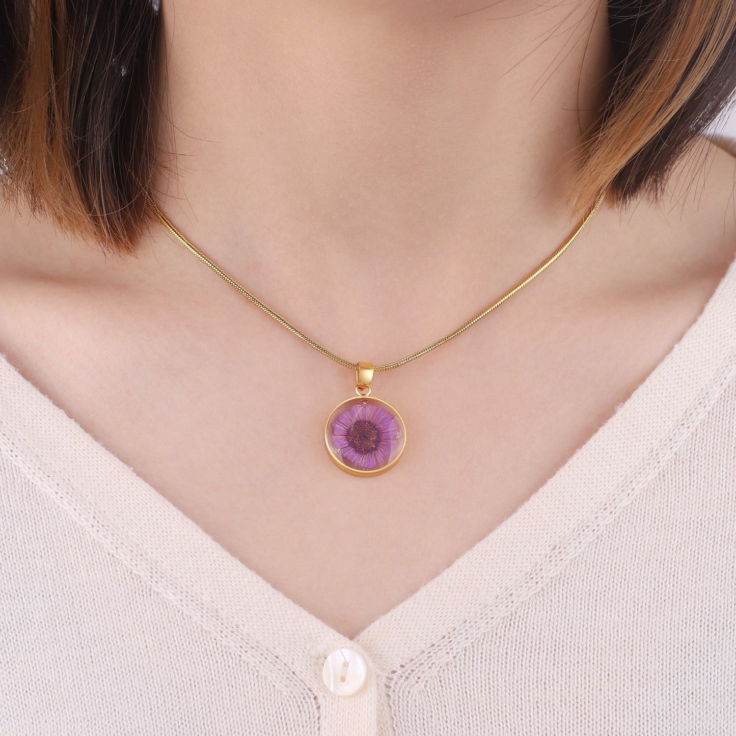 Mint & Lily Pressed Birth Flower Necklace