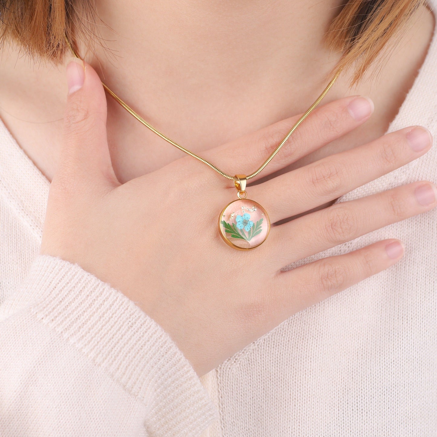Mint & Lily Pressed Birth Flower Necklace