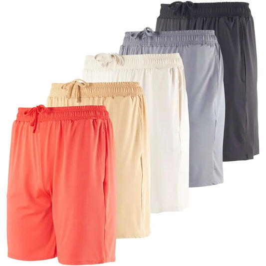 {5 Pack} Men's Dry-Fit 7" Sweat Resistant Workout Shorts with Pockets