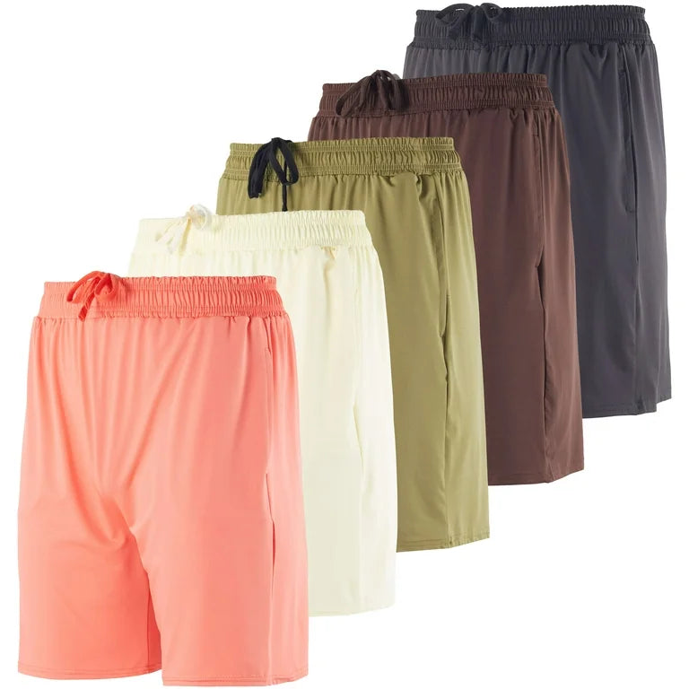 {5 Pack} Men's Dry-Fit 7" Sweat Resistant Workout Shorts with Pockets