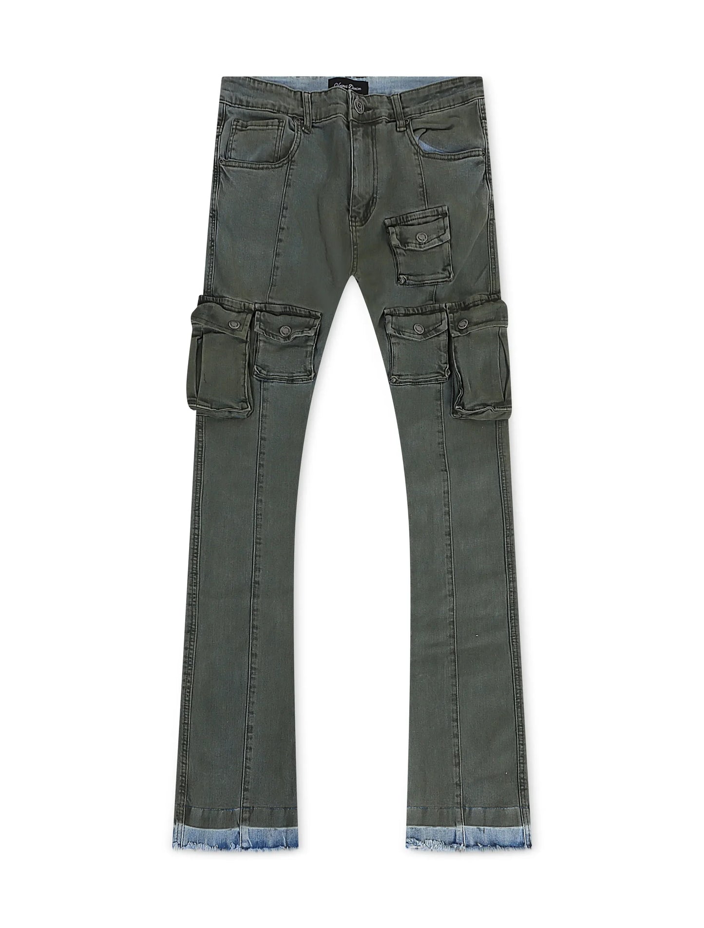 Vicious Denim Cargo Stacked Jeans - Olive