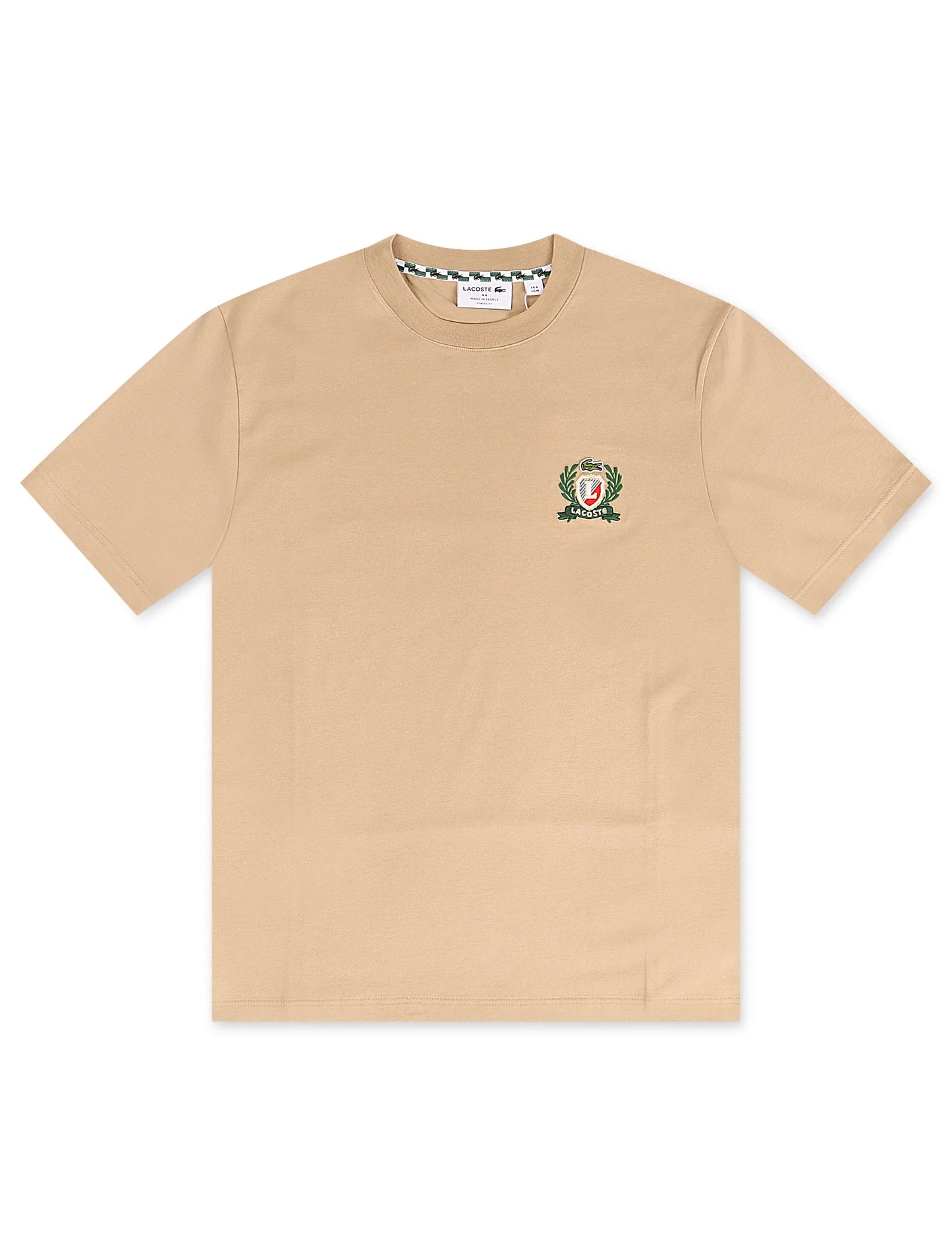 Lacoste Embroidered Badge Tee - Beige