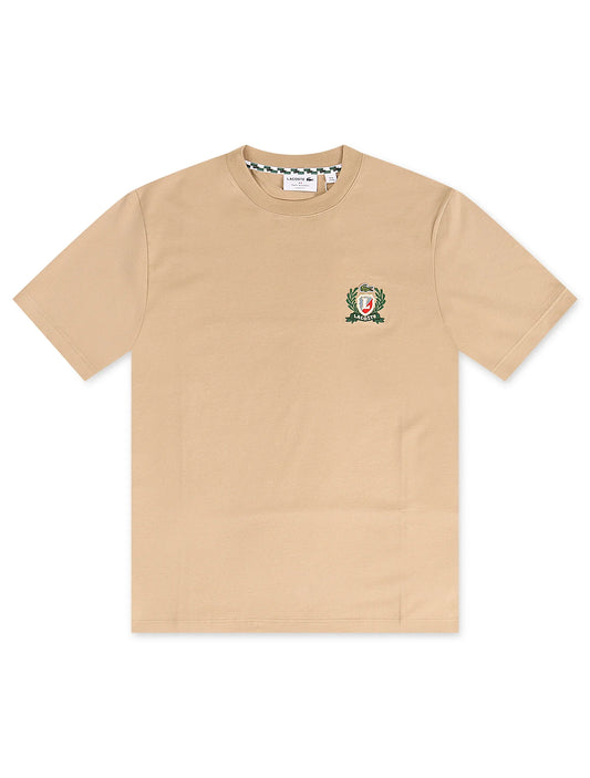 Lacoste Embroidered Badge Tee - Beige