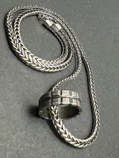 Studded Ring via Wheat Chain Slide-On Set