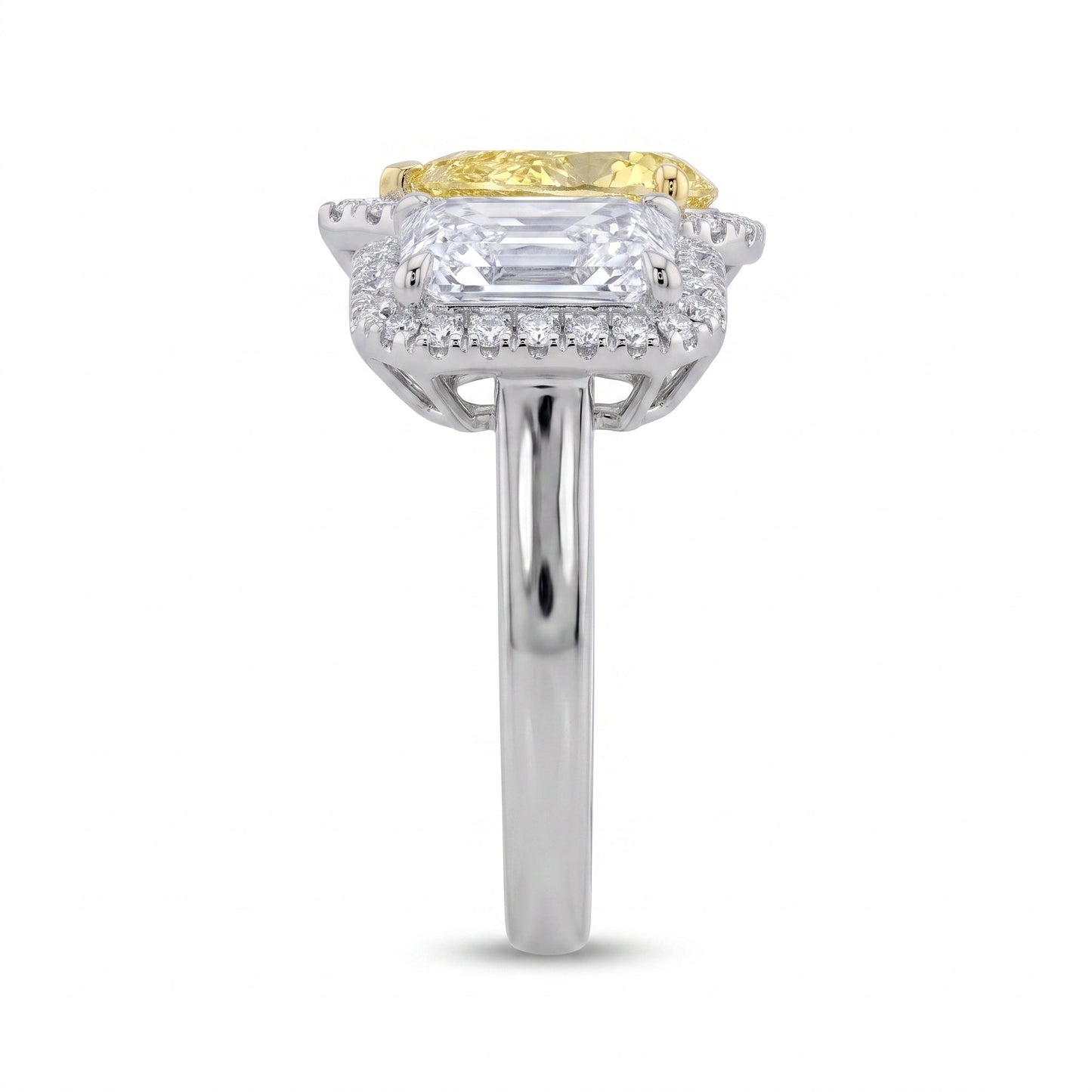 3Cttw Lab Grown Diamond (F/VVS) Toi et Moi Fashiion Halo Engagement Ring 14K Gold