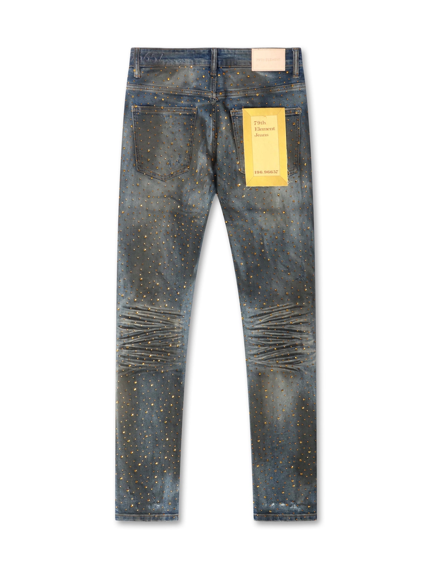 79th Element Gold Rhinestone Denim - Blue