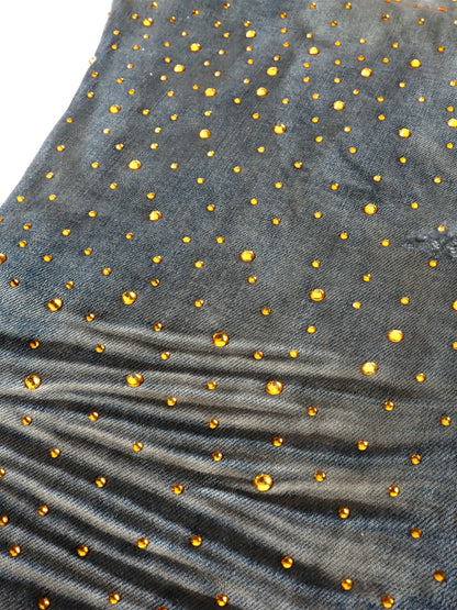 79th Element Gold Rhinestone Denim - Blue