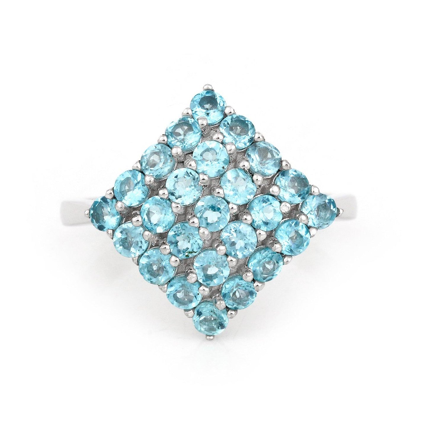 Natural Blue Paraiba Apatite Cluster Ring
