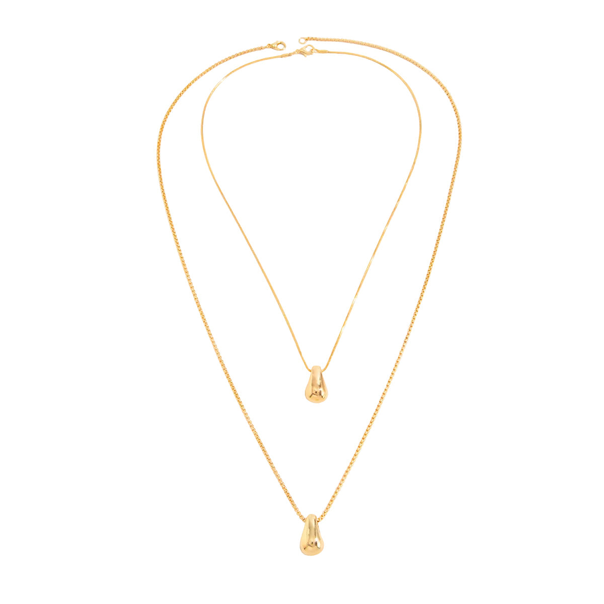 Goldtone Drop Pendant Necklace Set