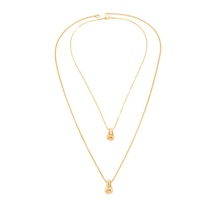 Goldtone Drop Pendant Necklace Set