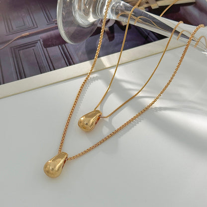 Goldtone Drop Pendant Necklace Set