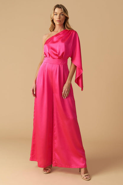 Down Memory Lane Woven Satin Jumpsuit