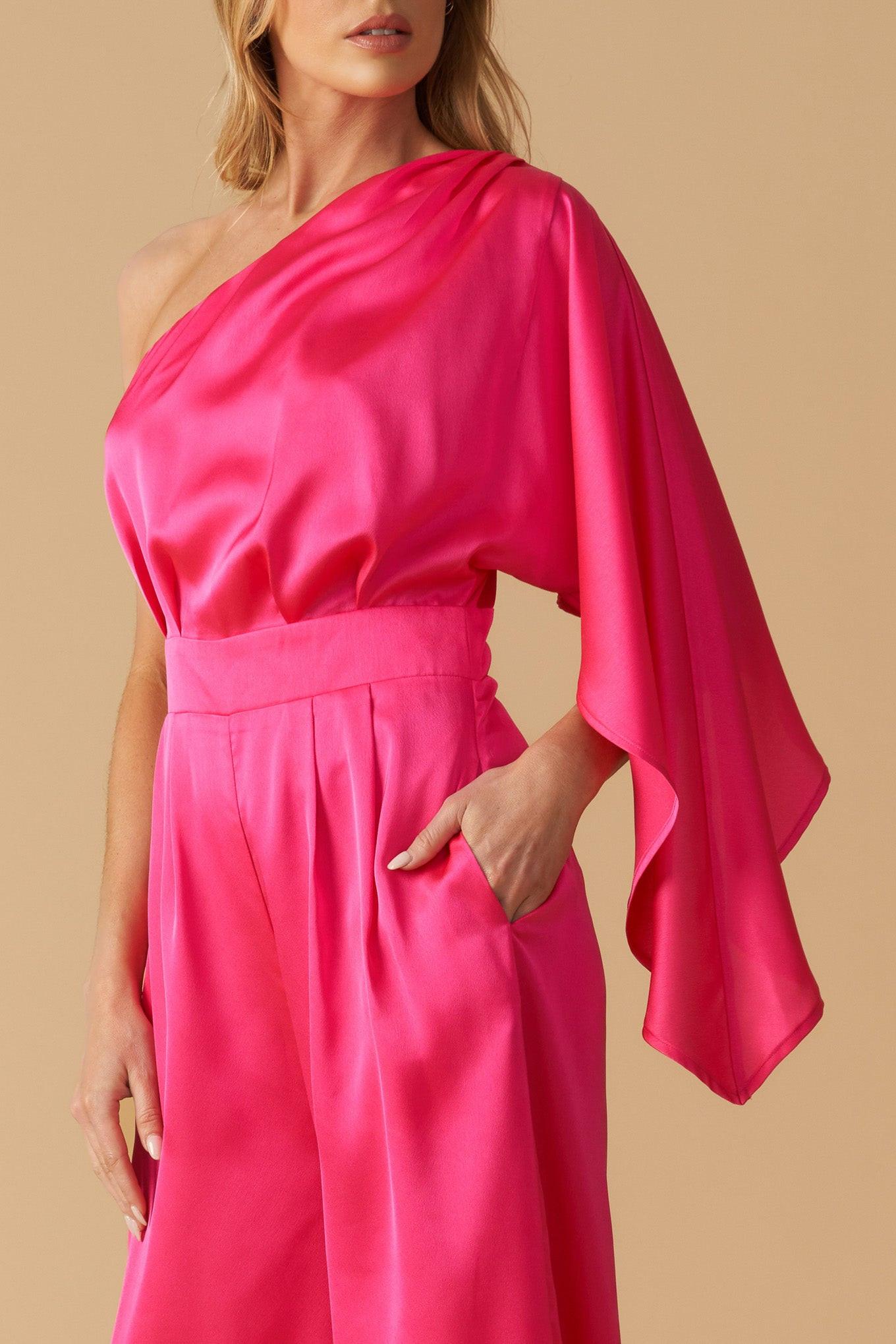 Down Memory Lane Woven Satin Jumpsuit