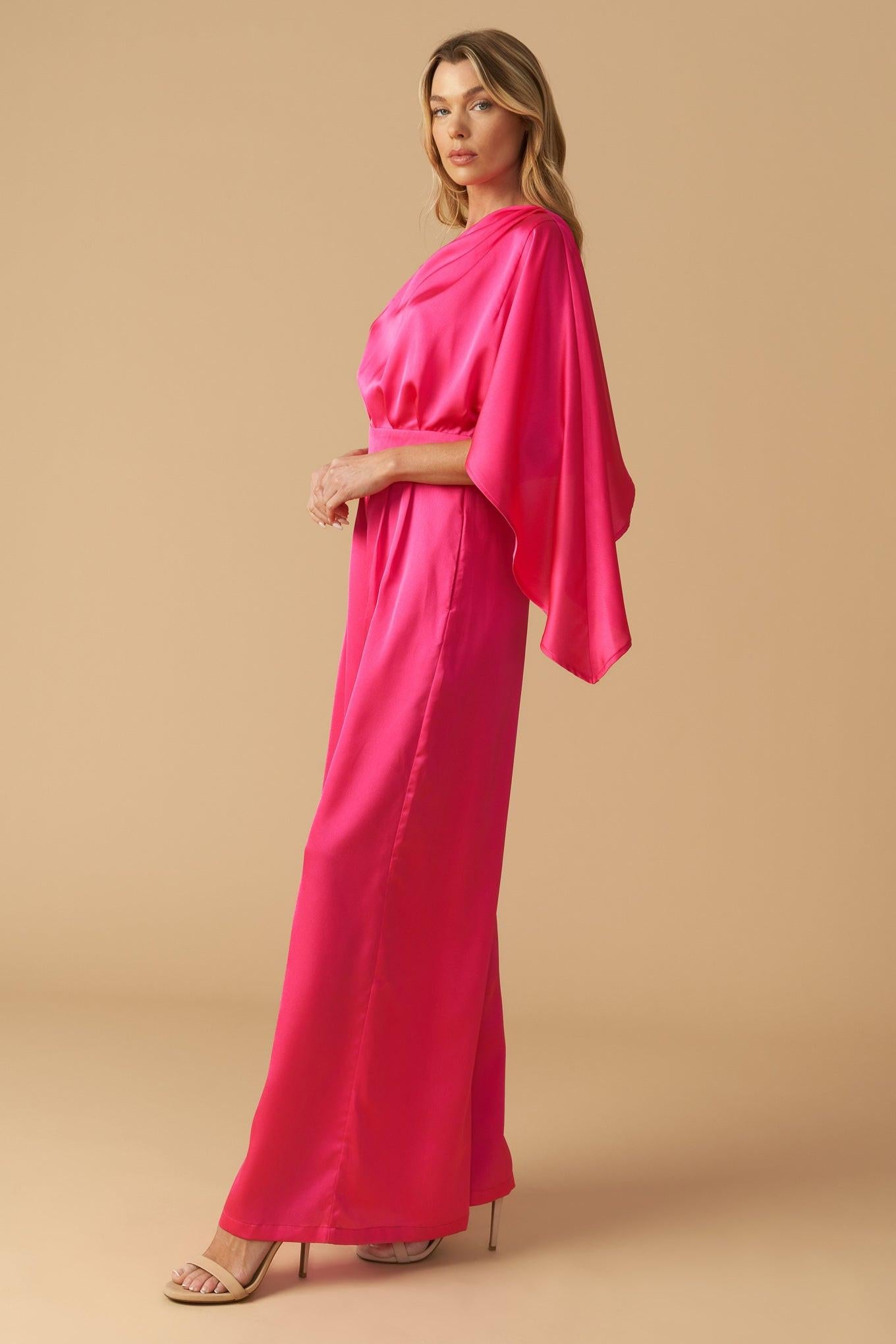 Down Memory Lane Woven Satin Jumpsuit