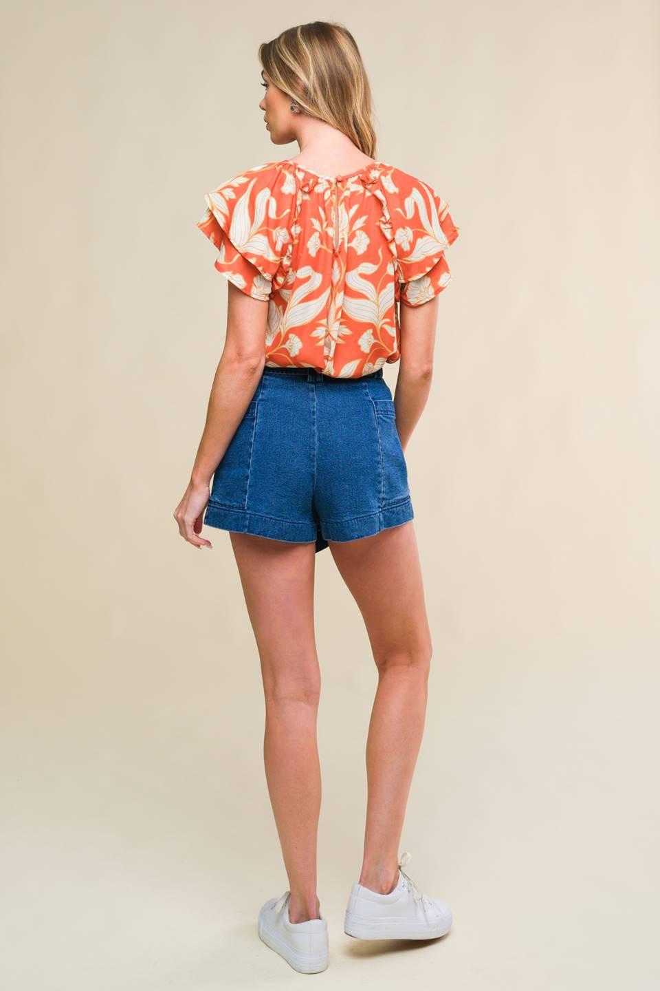 Azure Elegance Denim Skort