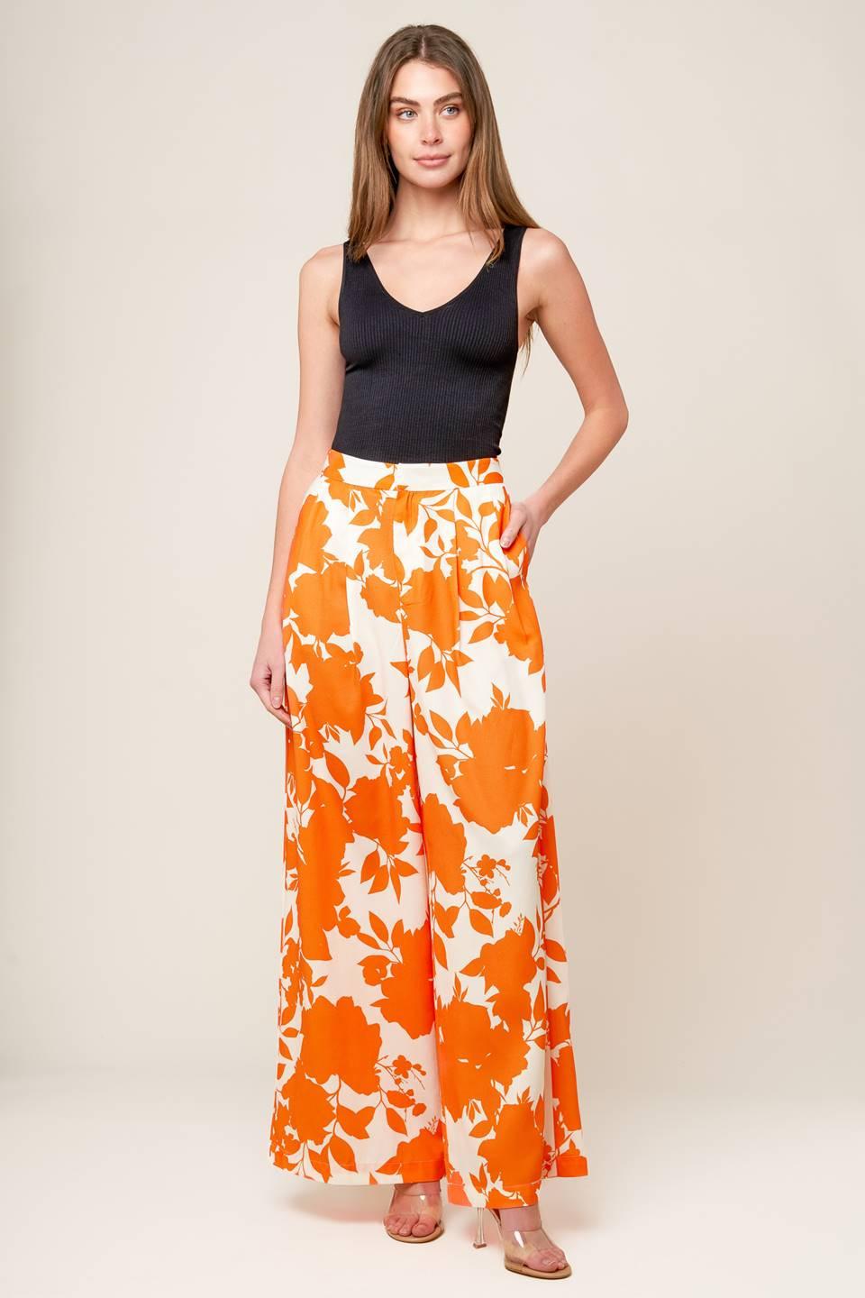 Time for Orange Tea Woven Pants