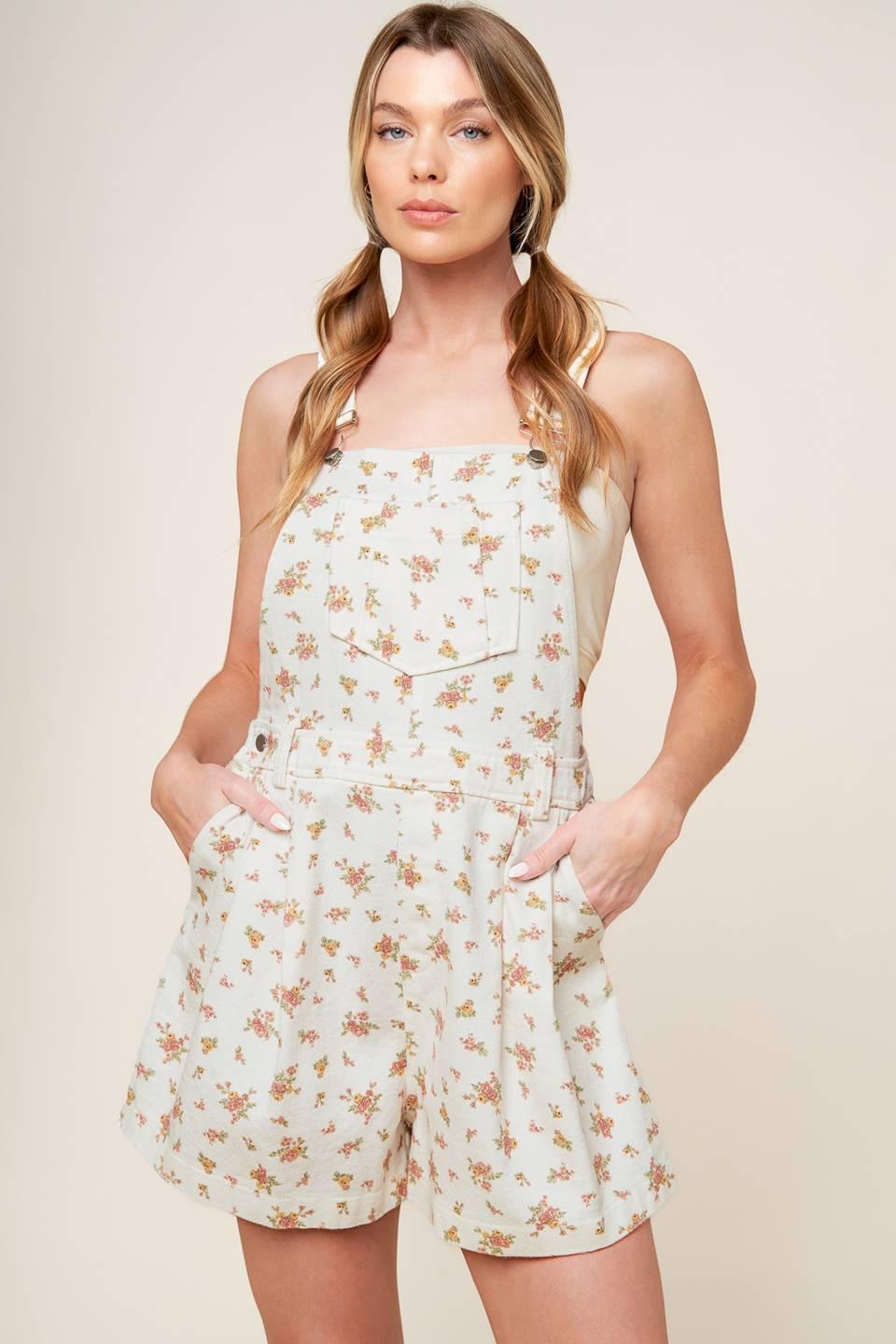 Invite Only Off White Woven Romper