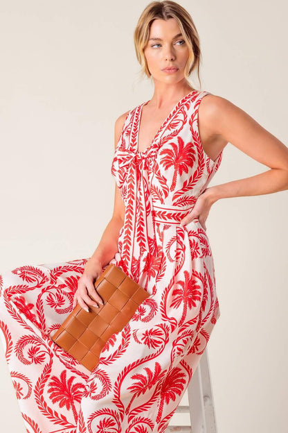 Colette Dream Red Woven Jumpsuit