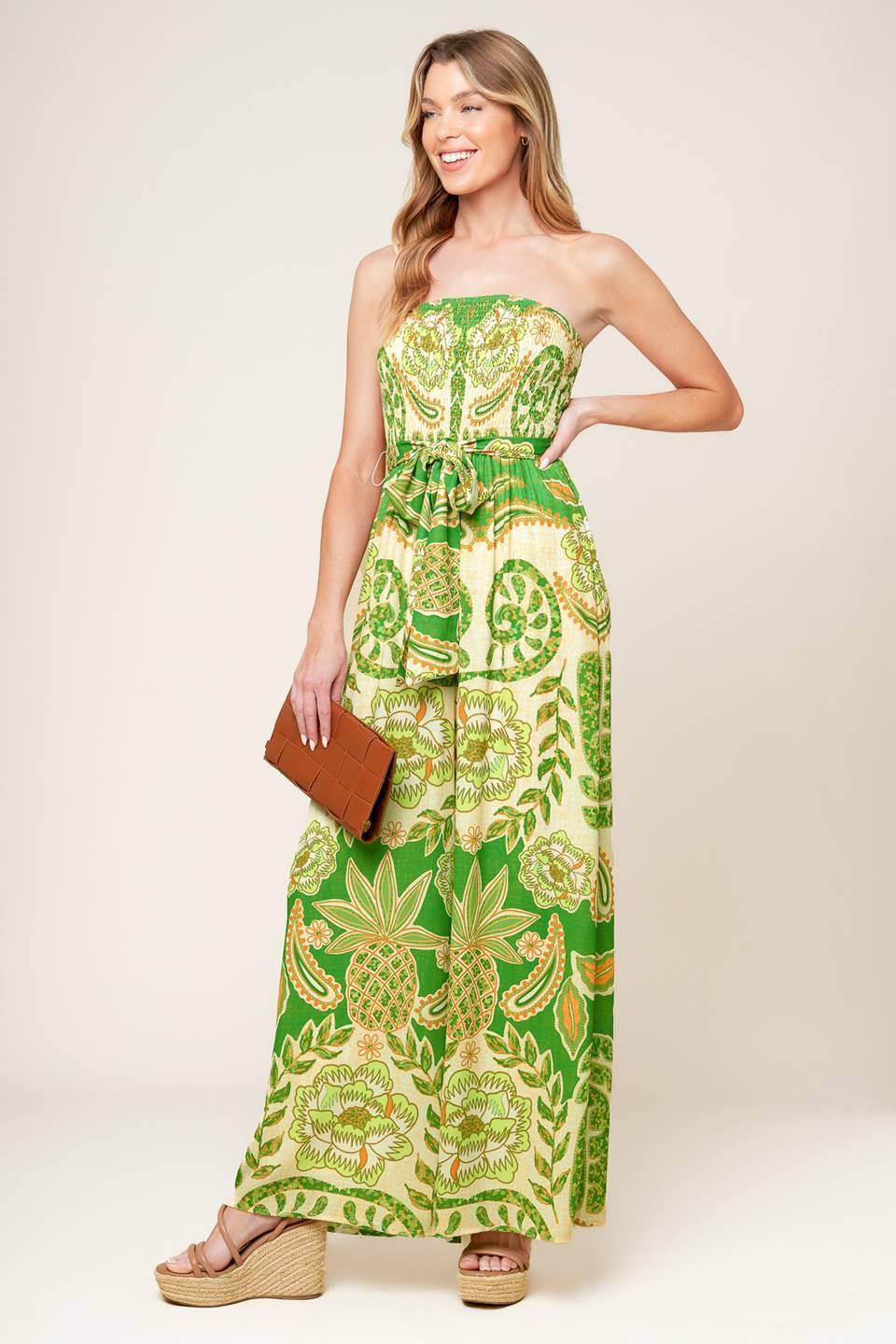 Cameron Meadow Green Woven Jumpsuit