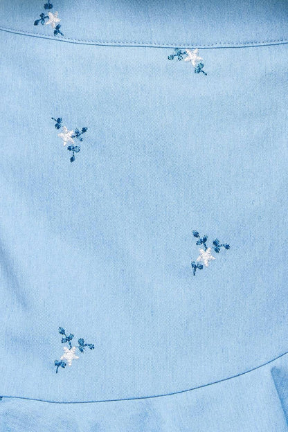 Moment of Clarity Light Indigo Woven Skort