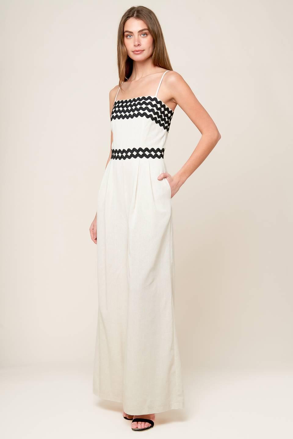 Meet at the Pier Cream Woven Jumpsuit