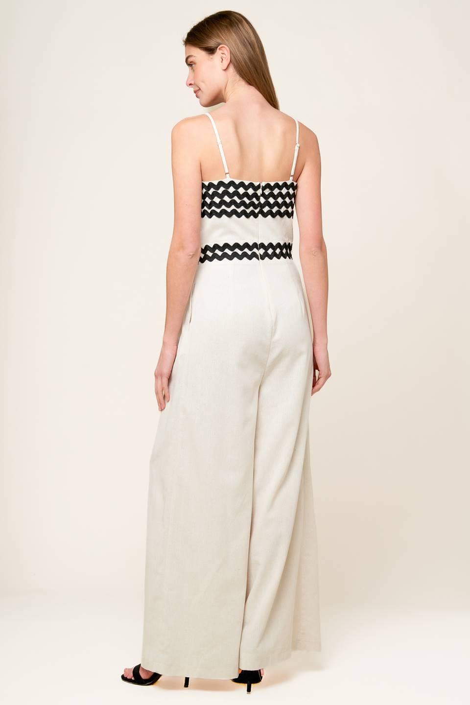 Meet at the Pier Cream Woven Jumpsuit