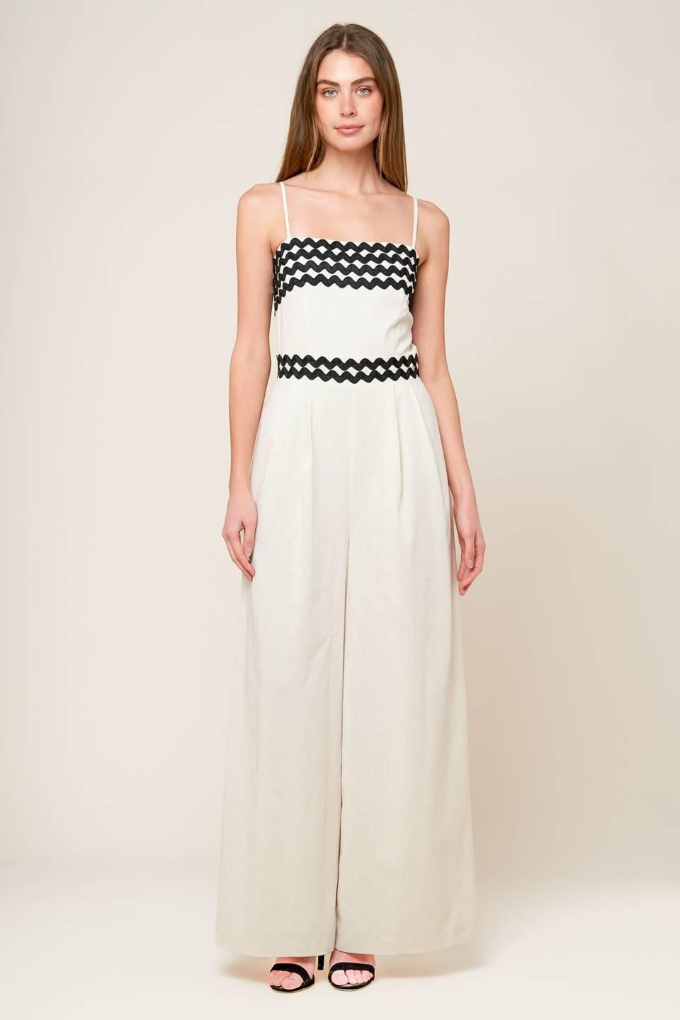 Meet at the Pier Cream Woven Jumpsuit