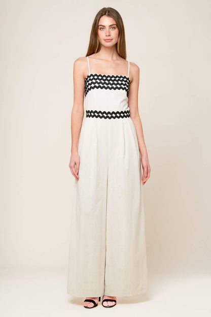 Meet at the Pier Cream Woven Jumpsuit