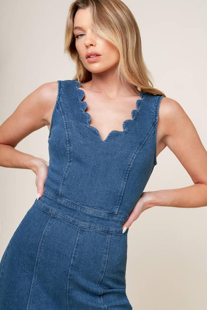 Where the Night Medium Indigo Denim Jumpsuit