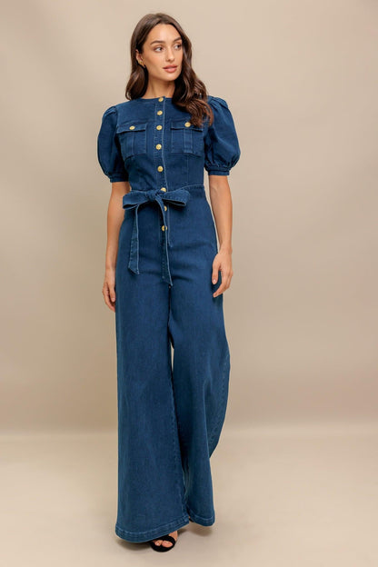 Utility Queen Denim Jumpsuit
