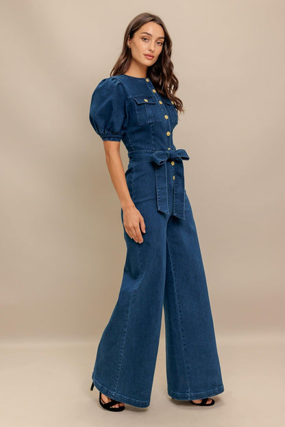 Utility Queen Denim Jumpsuit
