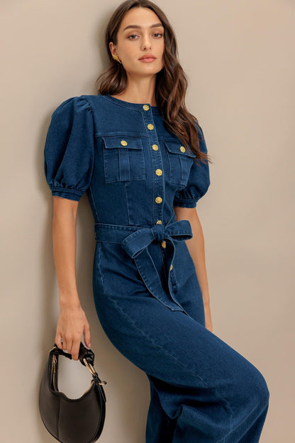 Utility Queen Denim Jumpsuit