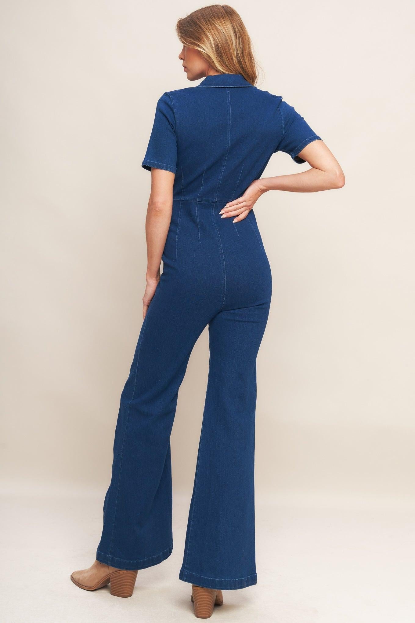 Shy Girl Medium Indigo Denim Jumpsuit