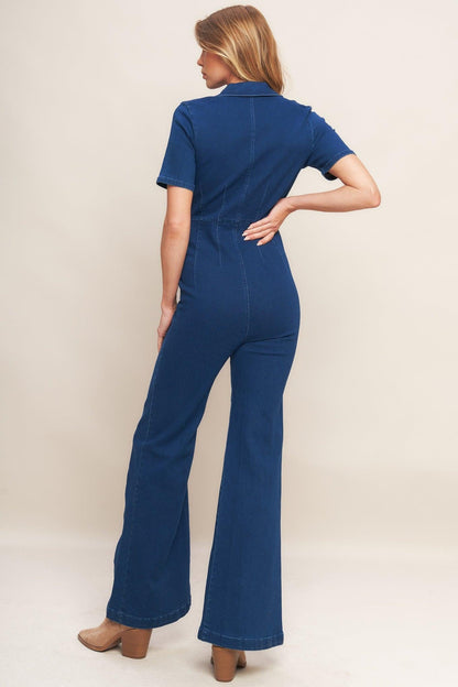 Shy Girl Medium Indigo Denim Jumpsuit