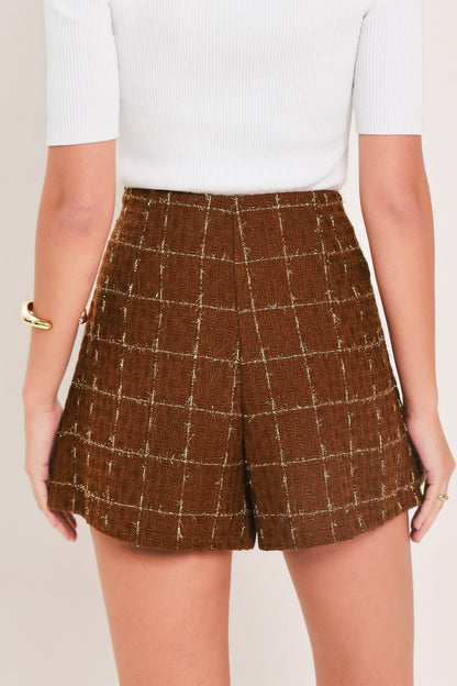 Autumn Plaid Muse Woven Tweed Skort