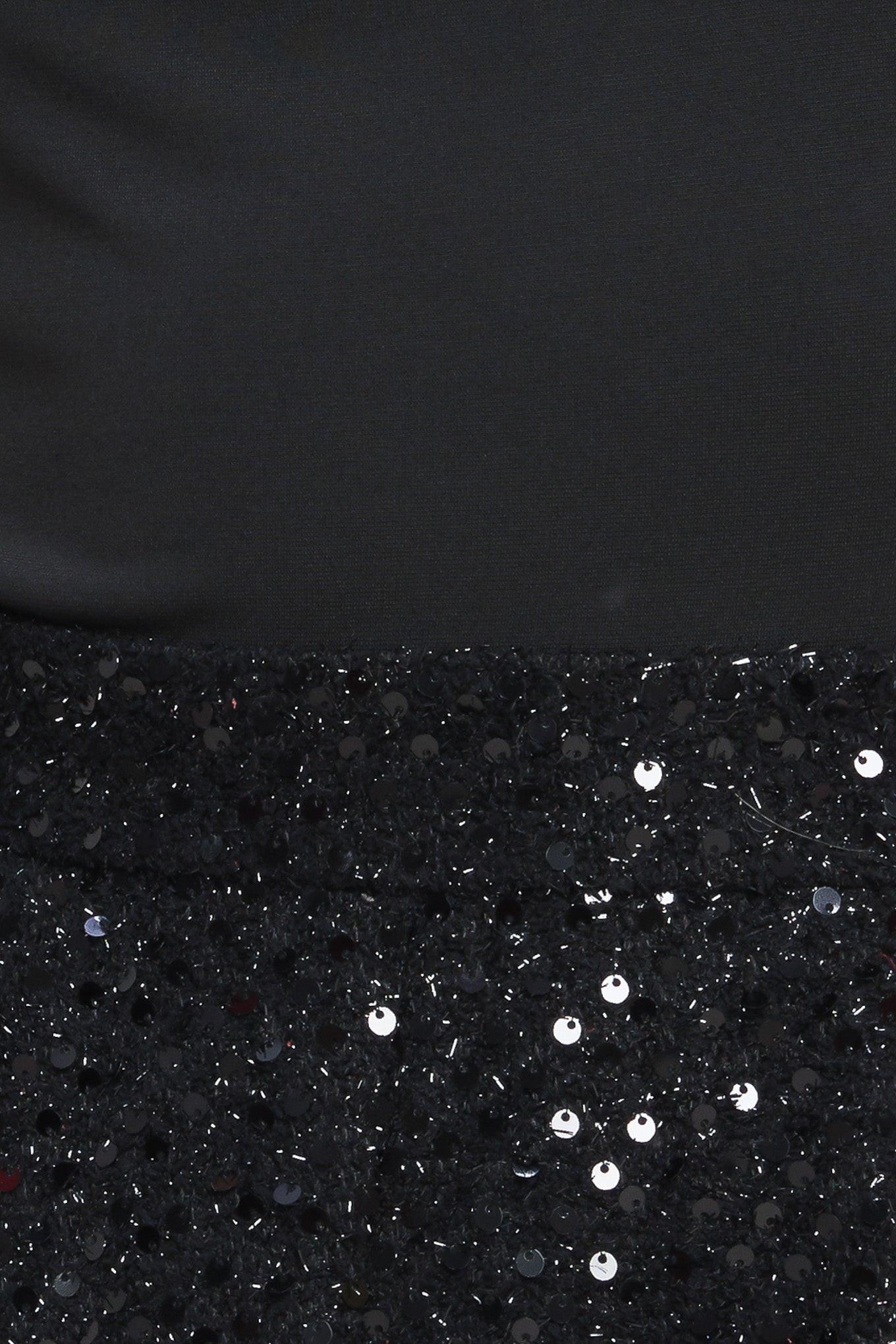 Twinkle Chic Black Top and Sequin Short Romper