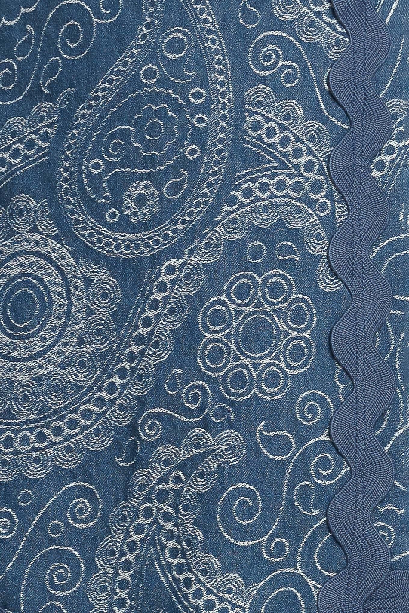 Boho Paisley Scallop Denim Skort