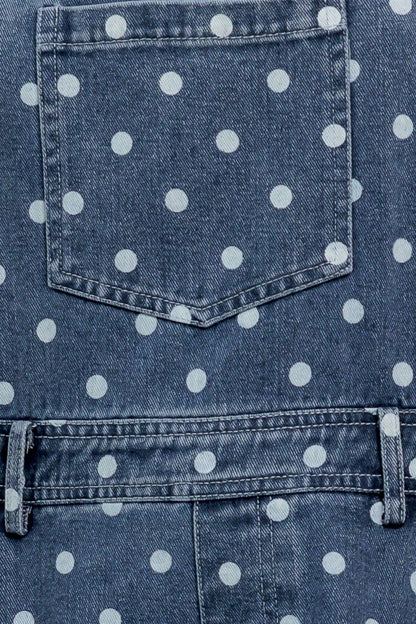 Everyday Polka Overall Denim Jumpsuit