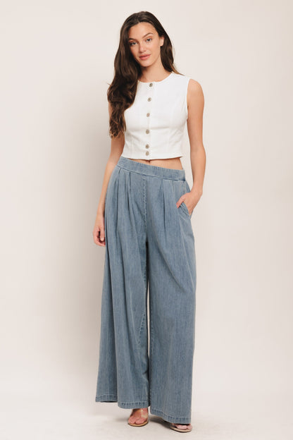 Relaxed Drape Lightweight Denim Pants