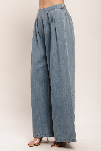 Relaxed Drape Lightweight Denim Pants