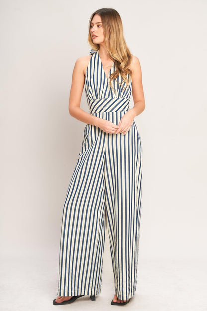 Nautical Breeze Stripe Woven Jumpsuit