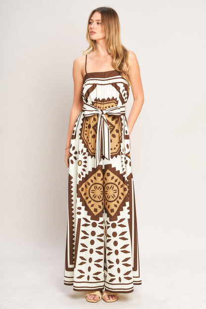 Earthy Elegance Boho Woven Jumpsuit