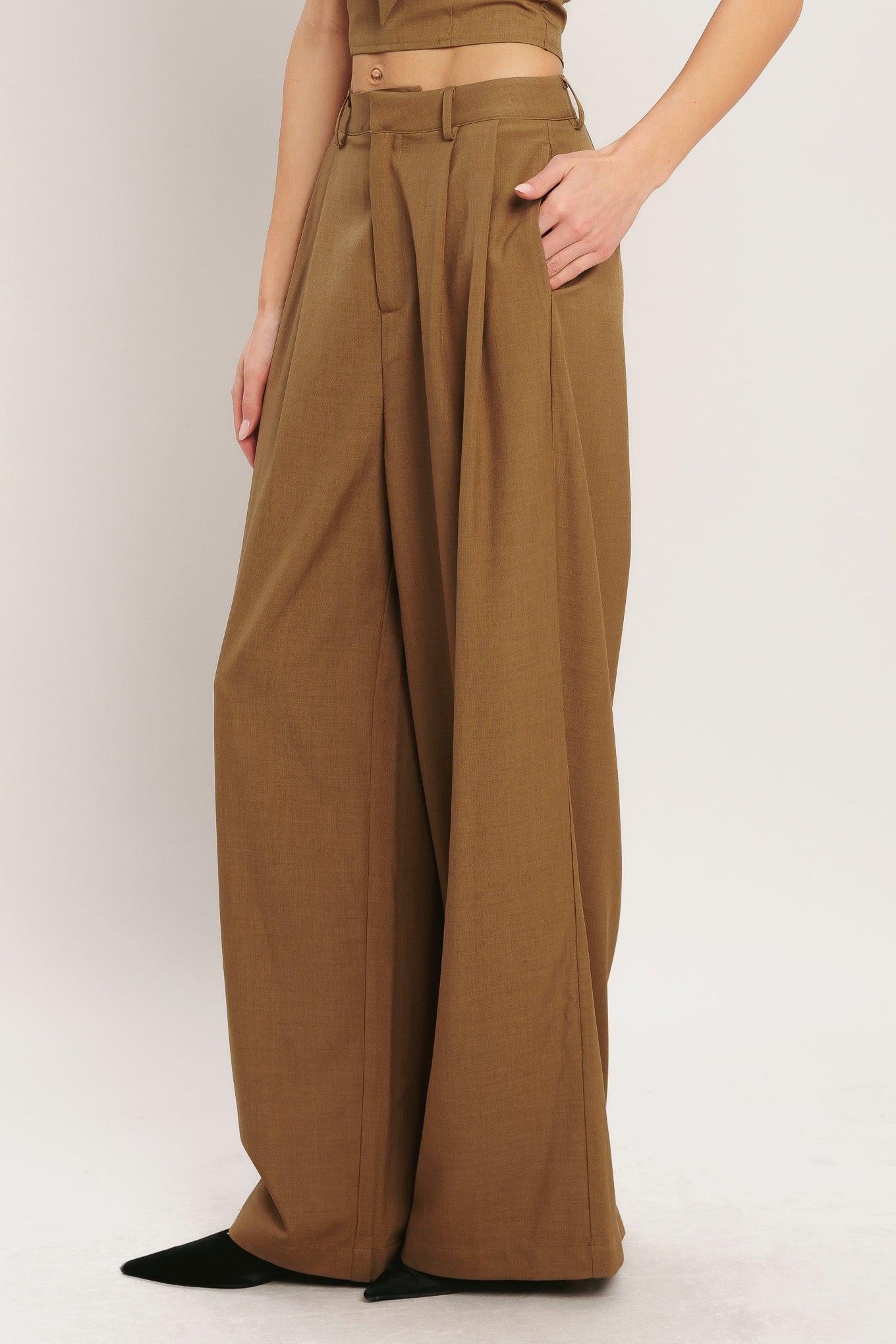Umber Flow Woven Wide Leg Pants