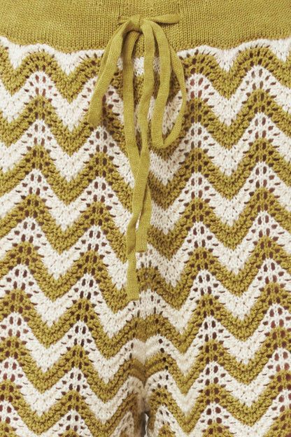 Sunset Stitch Crochet Knit Shorts