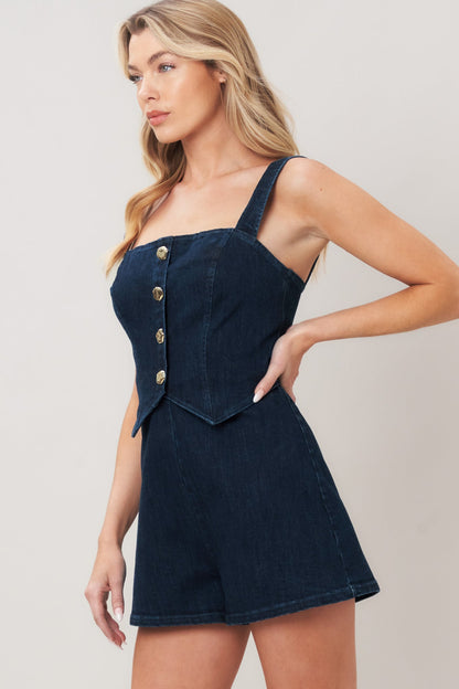Urban Edge Denim Romper