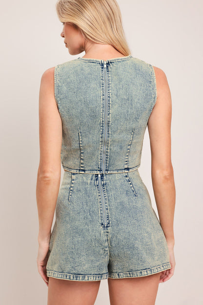 Sweet Detail Denim Skort