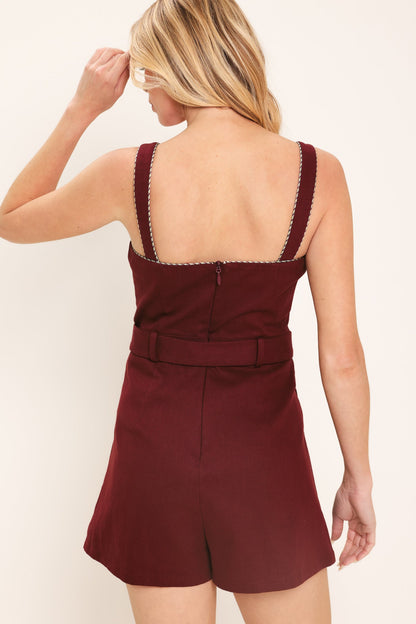 Wine Country Woven Romper